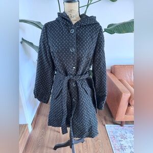 Women’s belted, hooded peacoat